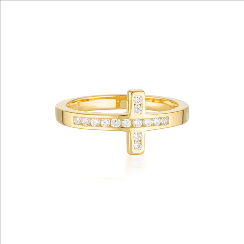 Georgini Love, Faith & Devotion Spiritus wrap cross ring - Gold