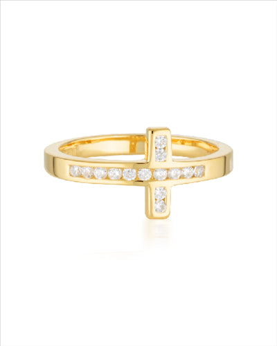 Georgini Love, Faith & Devotion Spiritus wrap cross ring - Gold