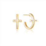 Georgini Love, Faith & Devotion Spiritus Cross Hoop Earring - Gold