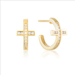 Georgini Love, Faith & Devotion Spiritus Cross Hoop Earring - Gold