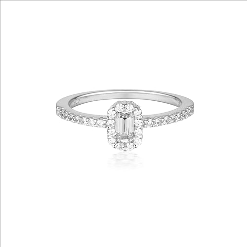 Georgini Paris WHITE CZ RHODIUM 3MILS RING #7