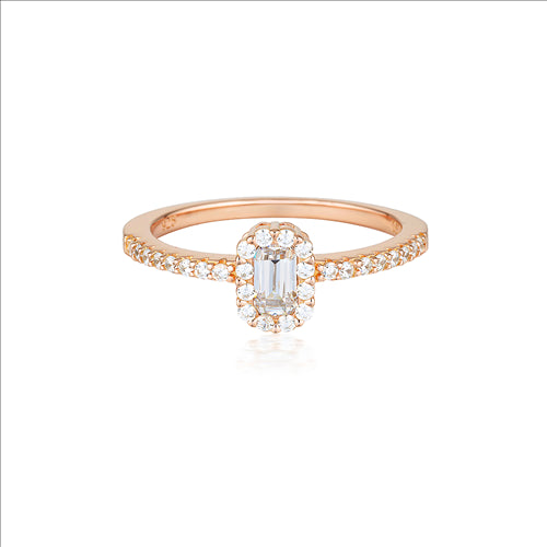 Georgini Paris WHITE CZ ROSE GOLD 40MILS RING #7