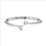 ATTRACT SOUL HEART BANGLE, WHITE, RHODIUM PLATED