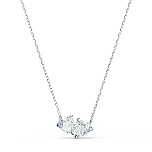 ATTRACT SOUL NECKLACE, WHITE, RHODIUM PLATED