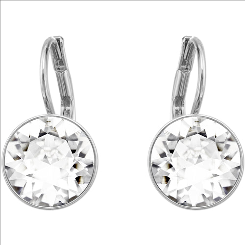 Swarovski Bella Mini Earrings, White, Rhodium plated