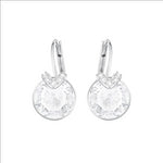 Swarovski Bella V Pierced Earrings, White, Rhodium plated