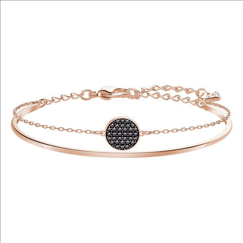 Swarovski Ginger Bangle, Grey, Rose-gold tone plated