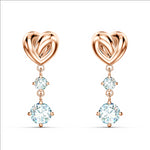 Swarovski Lifelong Heart Pierced Earrings, White, Rose-gold tone