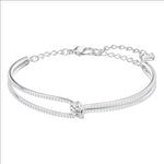 Swarovski Lifelong Bangle, White, Rhodium plated