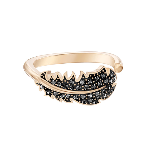 Swarovski Naughty Motif Ring, Black, Rose-gold tone plated