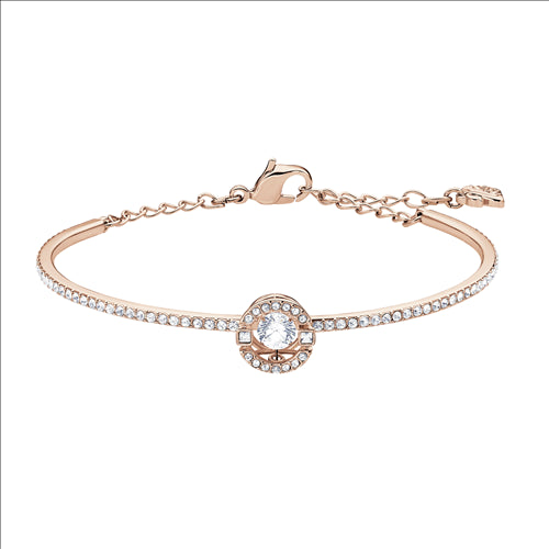 Swarovski Sparkling Dance Bangle, White, Rose-gold tone