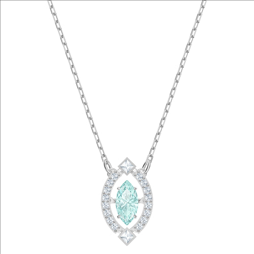 Swarovski Sparkling Dance Necklace, Green, Rhodium plated