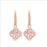 Swarovski Sparkling Dance Clover Pierced Earrings, Pink, Rose-gold tone plated