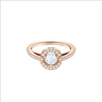 Swarovski Sparkling Dance Round Ring, White, Rose-gold tone plated