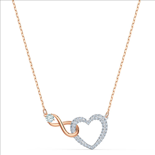 Swarovski Infinity Heart Necklace, White, Mixed metal finish