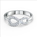 Swarovski Infinity Ring, White, Rhodium plated