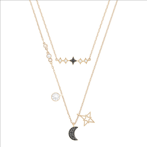 Swarovski Symbolic Moon Necklace Set, Multi-coloured, Mixed metal finish