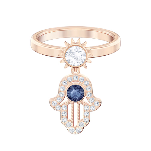 Swarovski Symbolic Motif Ring, Blue, Rose-gold tone plated