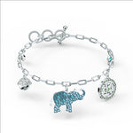 Swarovski Symbolic Elephant Bracelet, Light multi-coloured, Rhodium plated