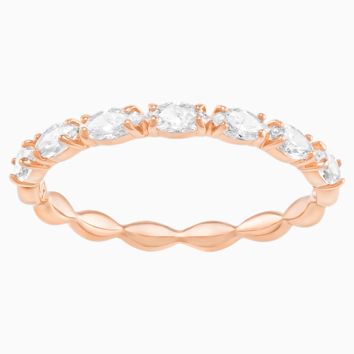 Swarovski Vittore Marquise Ring, White, Rose-gold tone plated