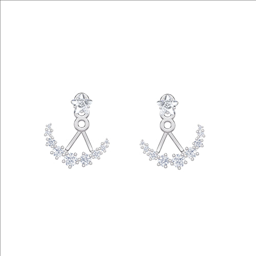 Swarovski Penélope Cruz Moonsun Pierced Earring Jackets, White, Rhodium plated