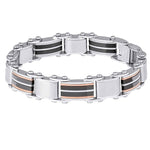 9mm Mens Stainless Steel Double Sided Bracelet - 20cm