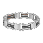 9mm Mens Stainless Steel Double Sided Bracelet - 20cm