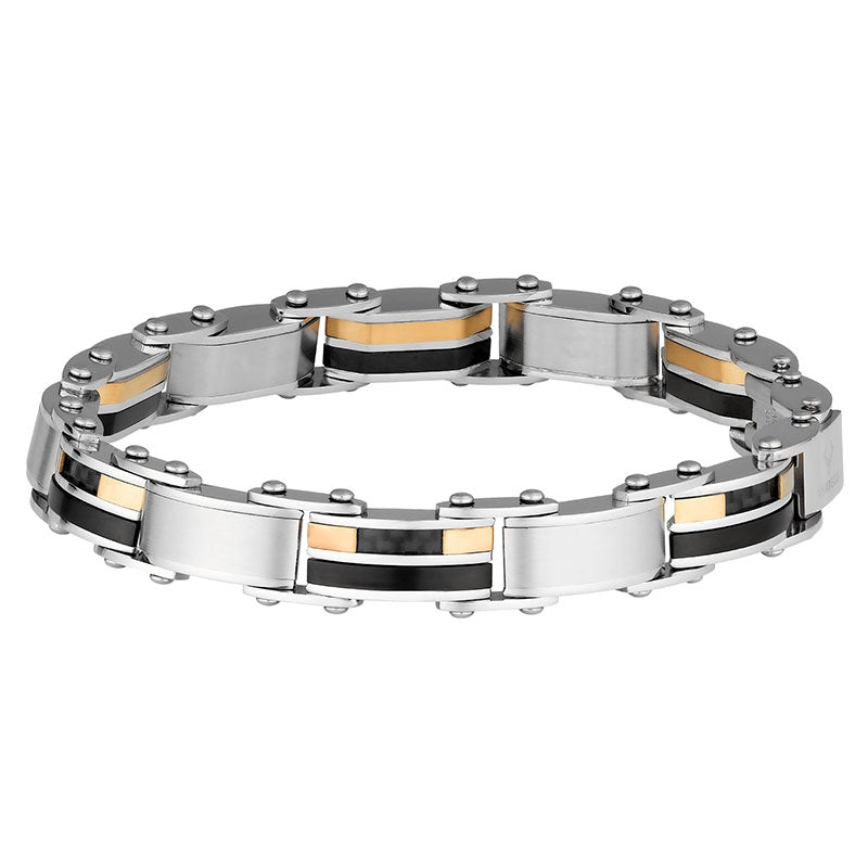 mens double sided stainless steel bracelet