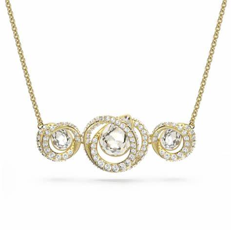 Generation necklace, White, Gold-tone plated 5636586