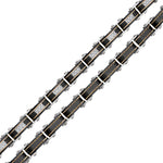 Rose and Black IP Plated Stainless Steel White Carbon Fiber Double Sided Bracelet