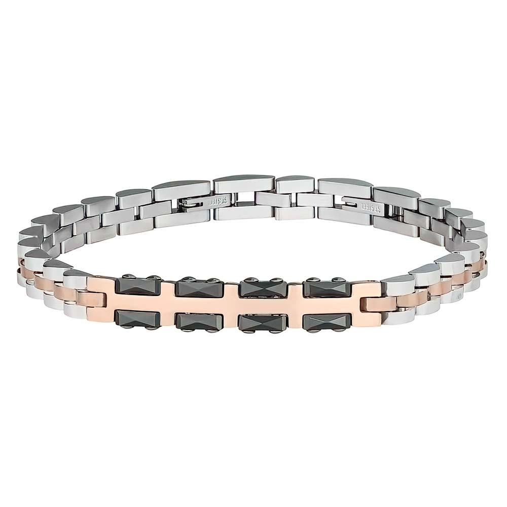6mm Ceramic And Stainless Steel Rose Gold Plated Bracelet