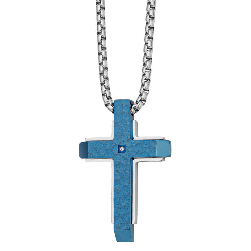 Stainless Steel Blue Ip Cross