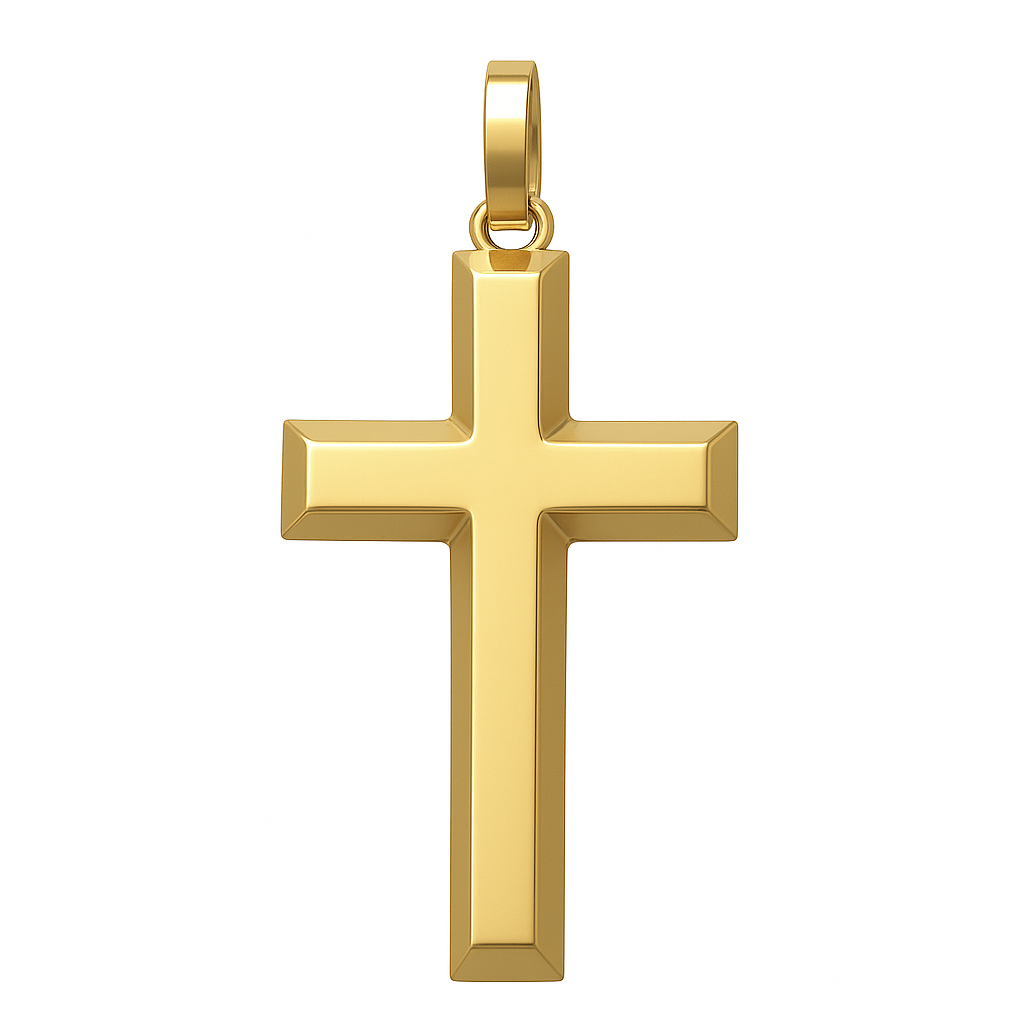 9k YG Cross 25x17mm