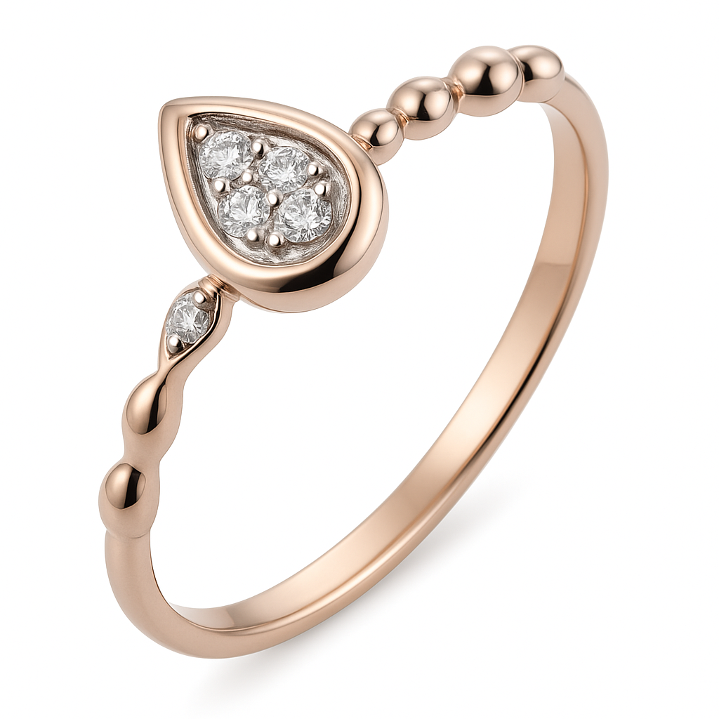 9k Rose gold Diamond ring 0.06ct