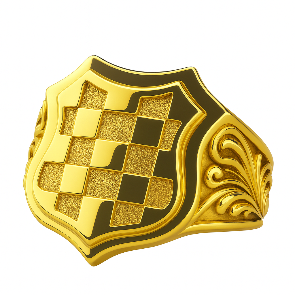 Croation Jewellery- 9K Yellow Gold Ring Croation Large Size