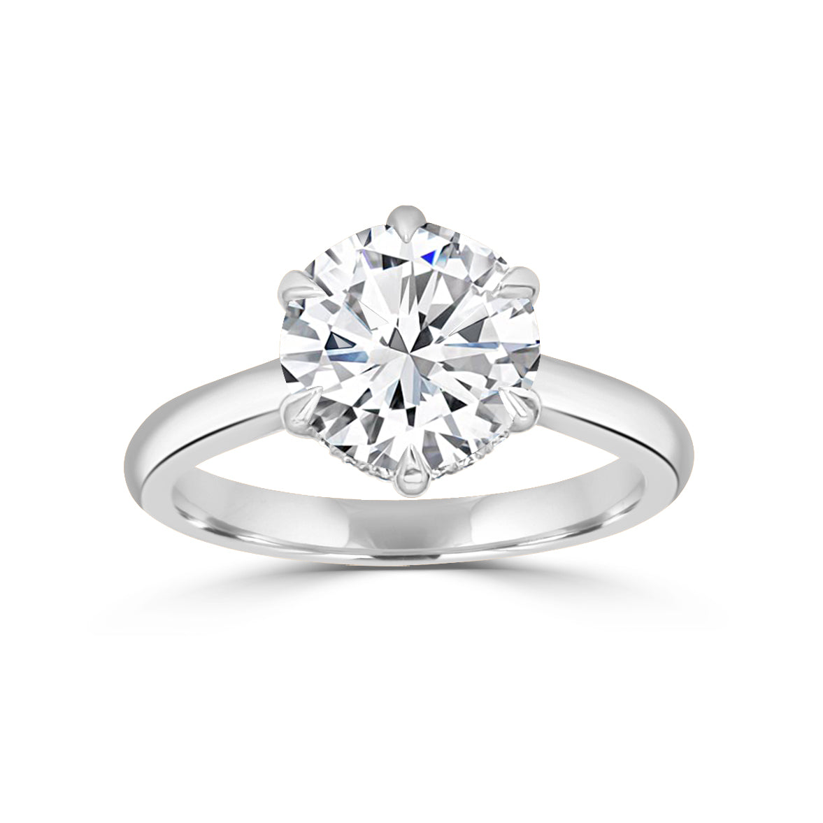 Solitaire Hidden Halo Engagement Ring