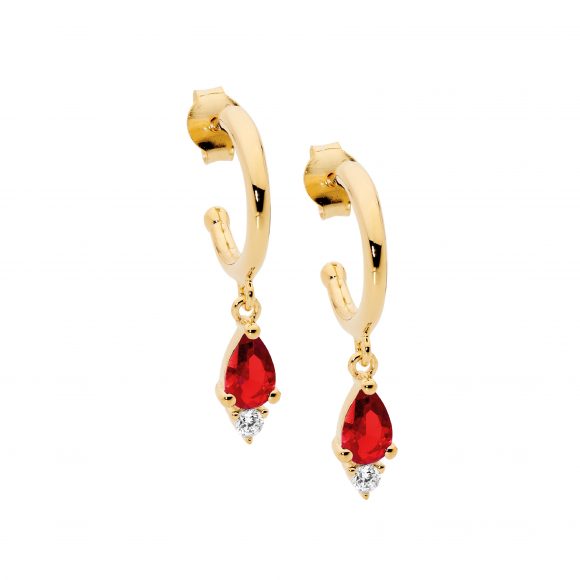 3mm hoop earrings set with cubic zirconias.  Sterling silver gold plated.