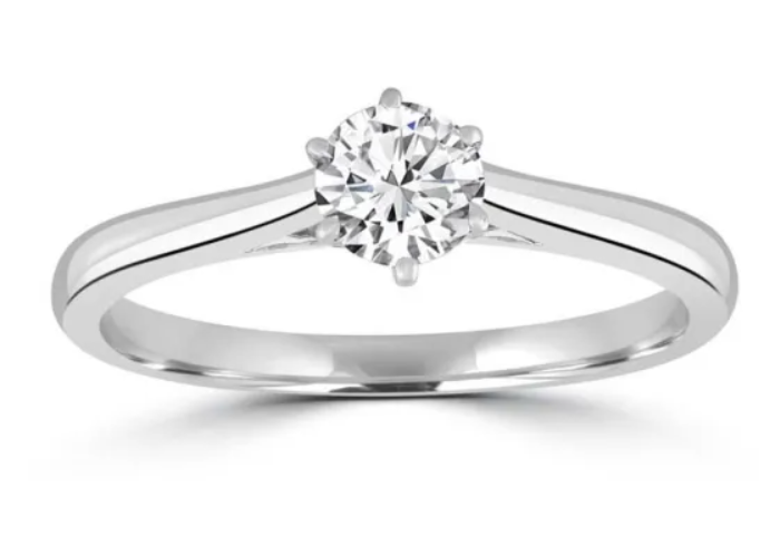 9K White Gold 0.70ct Diamond Solitaire Ring