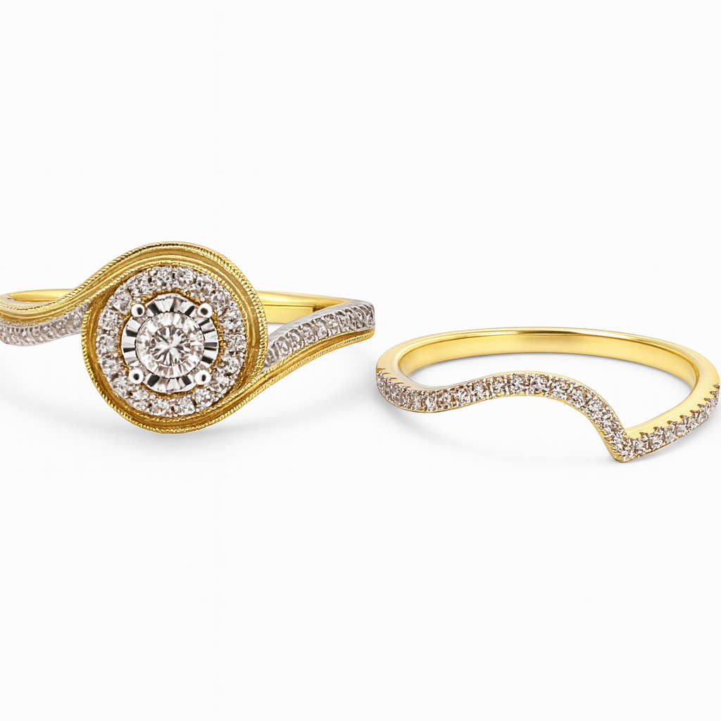 10K Yellow Gold Bridal Set 0.33