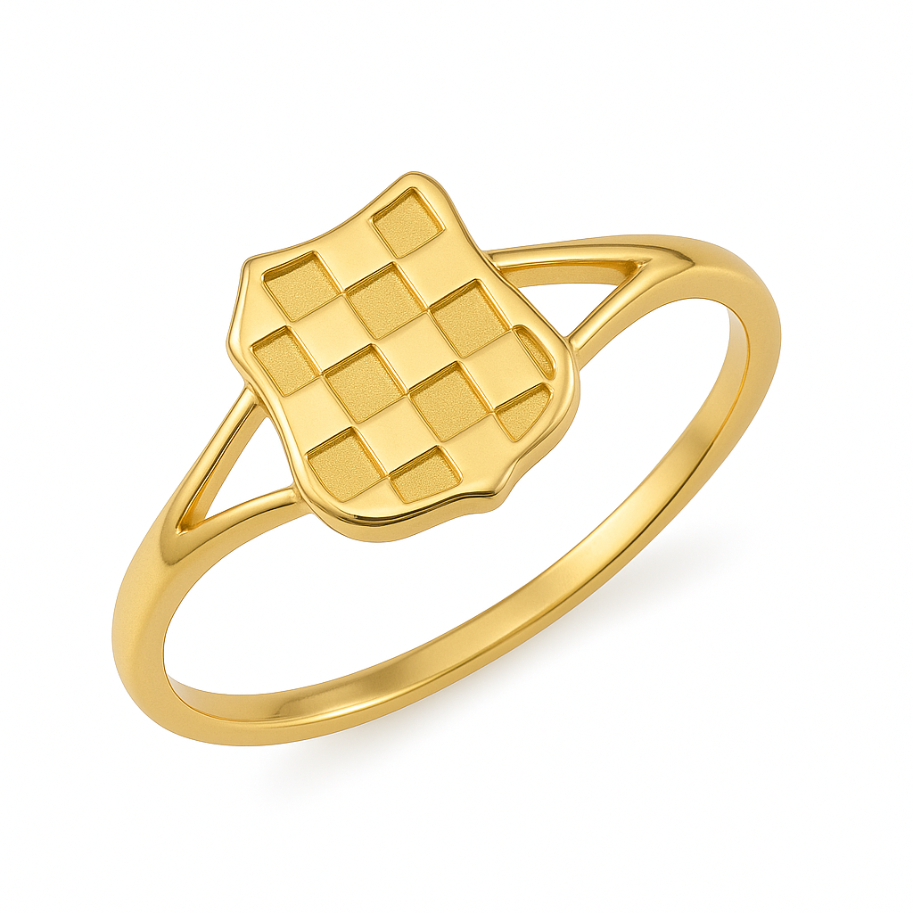 9K Yellow Gold Croatian Crest Ring small
