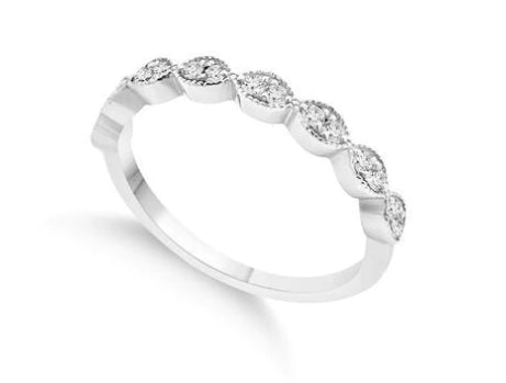 9K White Gold Ladies Stackable Rings With 0.22Ct F Vs1 Diamonds