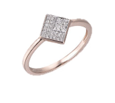 9K Rose Gold Diamond Stacker Ring