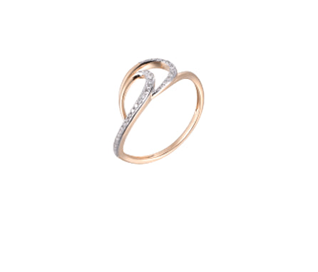 9K Rose Gold Staacker Diamond Ring