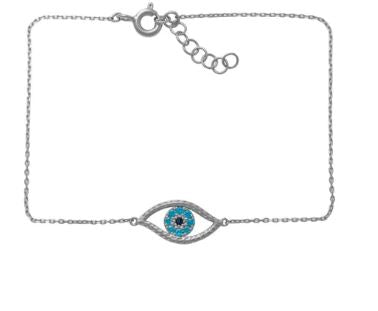 9k WG Oval Link Bracelet with eye