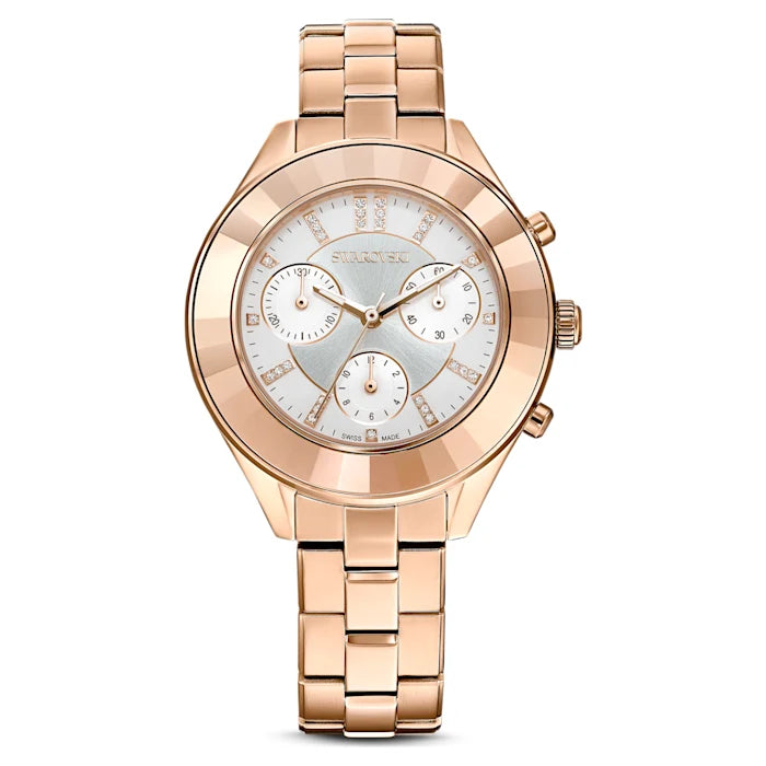 Octea Lux Sport watch, Swiss Made, Metal bracelet, Rose gold tone, Rose gold-tone finish