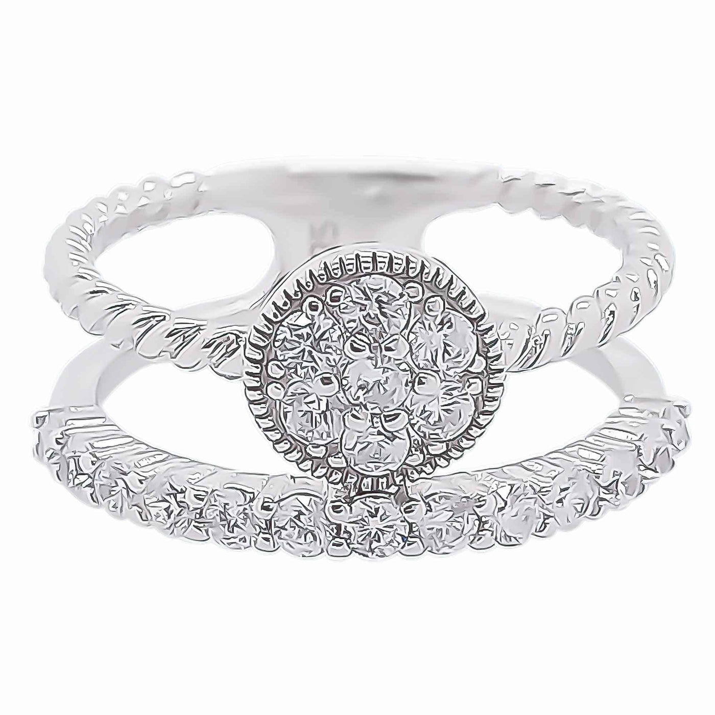 Rhodium Plated Sterling Silver CZ Engagement Ring Set. The product sku is R322.
