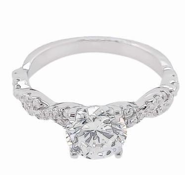 Rhodium Plated Sterling Silver CZ Ring - 7