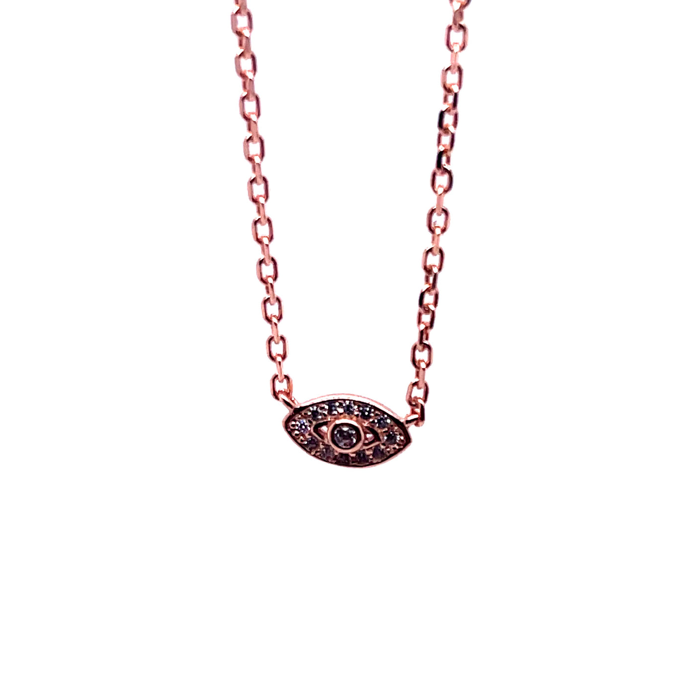 Sterling Silver, Rose Gold Plated,Evil Eye Necklace,