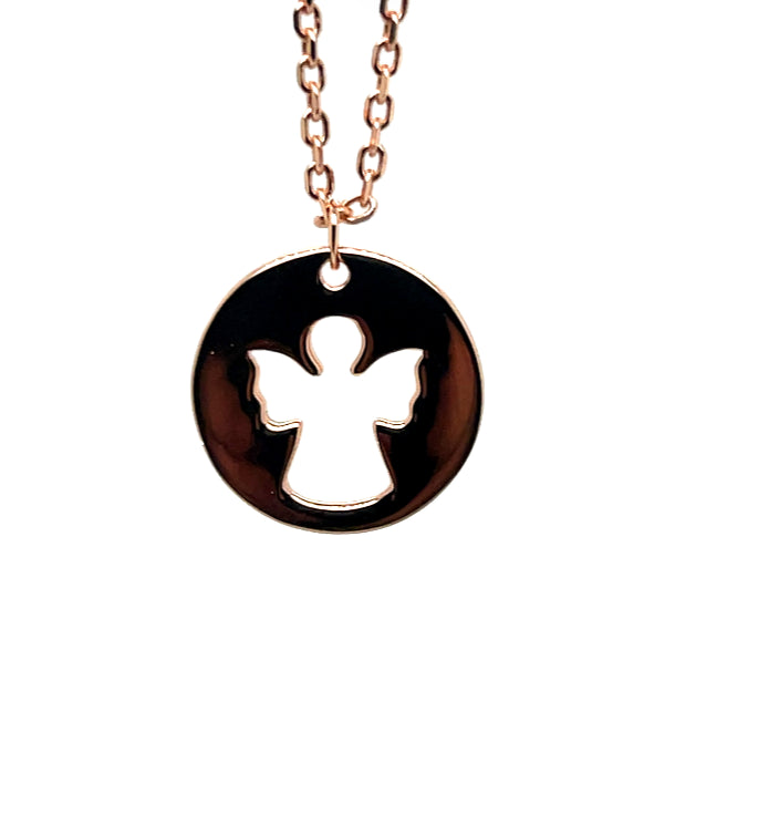 Sterling Silver And Rose Gold Angle Cut Out Necklace