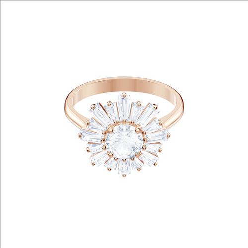 Swarovski Sunshine Ring, White, Rose-gold tone plated